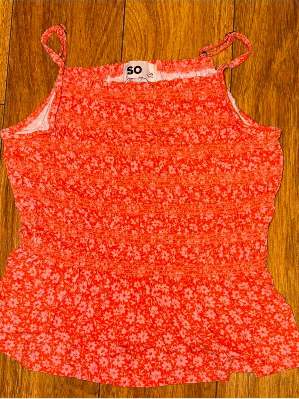 orange floral babydoll tank top